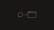 A speech bubble becoming an app window